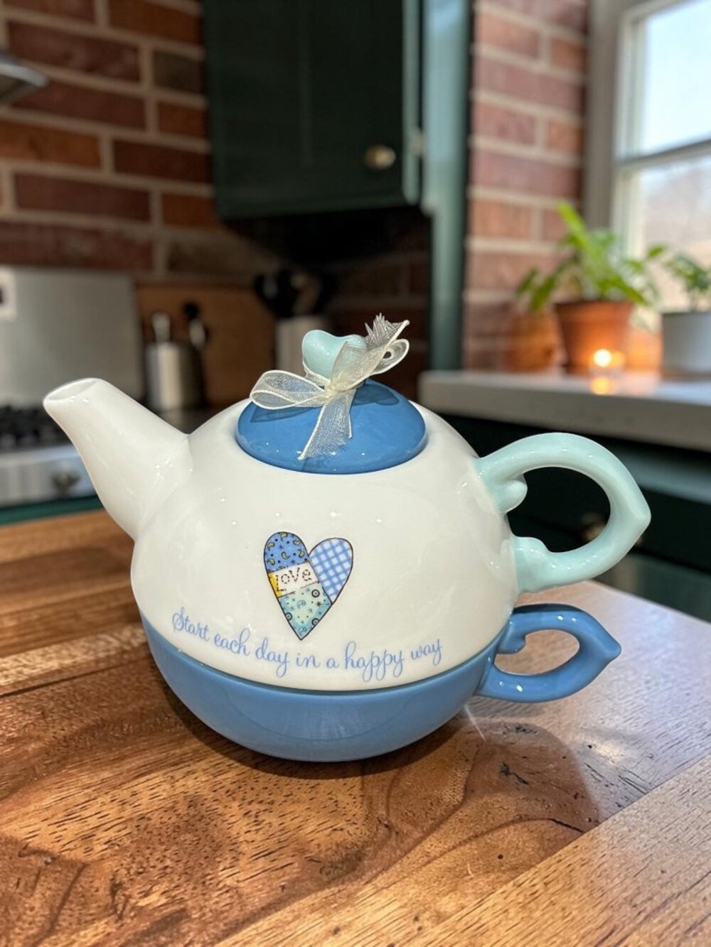 Vintage Holly Hobbie Tea for One Set - Porcelain Teapot and Cup Combo